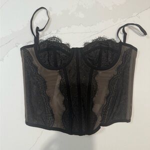 Urban Outfitters Black Lace Bra with Underwire and Adjustable Straps